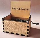 EITHEO Wooden Music Box Antique Carved Hand Crank Theme Music (Friends)
