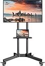 24x7 eMall TV Trolley with Wheels Movable Tv Stand Tv Bracket for 32" to 75” LED, LCD TV for VESA Sizes 100 x 100 Upto 600 x 400 mm with Storange and Setup Box Shelf, 2 Shelves