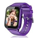 iCHOMKE Smart Watch for Kids, Girls Boys Smartwatch with 26 Games Camera Video Recorder and Player, Pedometer Calendar Flashlight, Audio Book etc., Gifts for 4-12 Years Children (Purple)