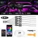 8M LED RGB Car Interior Atmosphere Lights Strip Bluetooth Music APP Control USB
