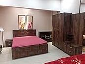 Utsav furniture Neppa Bedroom Set with Raw Teak Finish