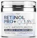 Retinol Cream for Face with Collagen and Hyaluronic Acid - Night and Day Anti Aging Face Moisturizer for Women - Helps with Fine Lines, Dry Skin, Wrinkles For All Skin Types - American Quality.