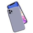 iBetterLife iPhone 11 Pro Max Case, Slim Drop Protection Liquid Silicone Case for iPhone 11 Pro Max 6.5 Inch, Shockproof Full Body Covered with Camera Lens Protector, Microfiber Lining, Lavender Gray