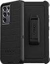 OtterBox Defender Series Rugged Case for Galaxy S21 Ultra 5G (NOT S21/ FE/Plus) Retail Packaging - Black - with Microbial Defense