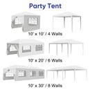 10'x10'/20'/30 Gazebo Canopy Party Wedding Tent Cater Events W/ 4/6/8 Side Walls