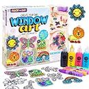 Made By Me Create Your Own Window Art, Paint Your Own DIY Suncatchers, Makes 20 Projects, Includes 12 Suncatchers, 12 Suction Cups, 8 Peelable Window Paints, Suncatcher Kits for Kids