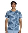 Puma Men's Printed Regular Fit T-Shirt (524925_Zen Blue-Q2 Print