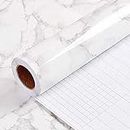 Yancorp White Gray Marble Contact Paper Removable Grey Wallpaper Film Self-Adhesive Sticker Kitchen Peel Stick Backsplash Granite Tile Countertop Furniture Shelf Liner (11.8"x 78.7")