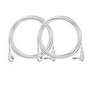 2 Pack Grounding Cords, Replacement Grounding Cable Accessories for Grounding Sheets Grounding Mat, Fits All Popular Brands White（15 Ft）