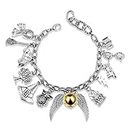 Charm Bracelets Jewelry Set, Wizardry Themed Adjustable 8" Bracelet, Birthday Present Christmas Gifts For Teens Girls