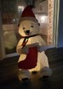 Christmas Polar Bear Airblown Inflatable 4 ft Gemmy LED Hat Scarf Stocking RARE