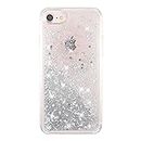 uCOLOR Silver Glitter Case Compatible for iPhone 6S/6/ iPhone 7/8/SE (2020) Shiny Waterfall Liquid Sparkling Quicksand Sparkle Luxury Cute Girls Women Protective Case for iPhone 8/7/6S/6/SE 2nd(4.7")
