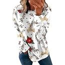 Lightning Deals Pull Noël Femme Womens Fall Fashion Tops Casual Hoodless Sweatshirt Christmas Print Pullover Sweatshirt Pull Couverture Homme