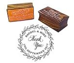 Thank You Round Wedding Invitation Stamp Custom Wood Mounted Rubber Stamp
