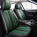 Fundas de asiento de coche 5 asientos para Cadillac XT5 2016-2020 de piel sintética para todas las condiciones climáticas, negro y verde