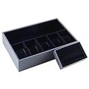 Caddy Bay Collection Grey Desktop Dresser Valet Tray Case Holds Watches, Rings, Jewelry, Keys, Cell Phones and Accessories
