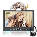 DESOBRY 10.5" Car DVD Player with Headrest Mount, Portable DVD Player for Car with Headphone, Suction-Type Disc in,Support 1080P Video,HDMI Input,USB/SD Card Reader,AV in/Out,Last Memory&Region Free