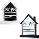 Set of 2 Wifi Password Sign for Home and Business Wifi Password Sign Board Wifi Chalk Board Internet Password Sign Freestanding Wifi Sign Centerpiece Decoration for Home Business Office Shelf