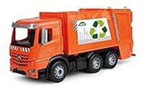 ksmtoys Lena ACTROS Toy Garbage Truck for 3 Year Old Boys and Girls Realistic Trash Waste Management bin Orange Silver, 1:15 Scale Model …, Green,Orange,Silver
