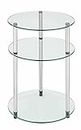 Convenience Concepts 157007 Go-Accsense 3-Tier Round Glass Side Table, Clear Glass