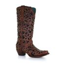 Corral Ladies Tan & Black Inlay, Embroidery & Stud Boots A4083