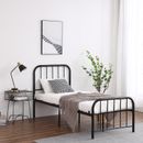 Clearance 3Ft Single Bed Frame With High Headboard Thick Stable Black Metal