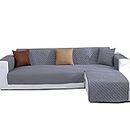 JIABOLANG Fabric Couch Slipcover L Shape Sofa Cover Sectional Couch Chaise Lounge Cover Reversible Sofa Cover Furniture Protector Cover For Home Decor (Grey)