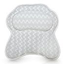Bath Haven Bath Pillow for Bathtub - Headrest Pillow for Back, Neck, Shoulder Support w/ 3D Air Mesh - Fit for Spa, Resort or Home - Portable Bath Accessories - White