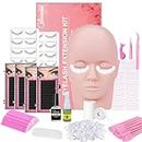 Lash Eyelash Extension Kit, Professional Mannequin Head Training For Beginners Eyelashes Extensions Practice Cosmetology Esthetician Supplies