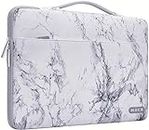 MOCA Nylon Exterior with Soft Velvety Interior Sleeve Waterproof Girlie Bag Pouch Carry Case for 15 15.4 15.6 inch Laptops (White Marble)
