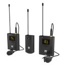 Wireless Lavalier Microphone System UHF Dual Lapel Mic for Camera Smartphone