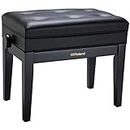 Roland RPB-400 Piano Keyboard Bench, Adjustable Height 18.9-22.8-Inch with Storage Compartment, Satin Black