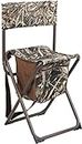 PORTAL Folding Seat, Lightweight Backrest Stool Hunting Fishing Chair with Storage Pocket for Camping, Hiking, Beach, Picnic, Support Up to 225 lbs, Camouflage