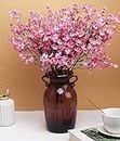 TIED RIBBONS Pack of 5 Artificial Baby Breath Gypsophila Flowers Bunches for Vase Pot Home Decoration (Pink) for Home Decor Living Room Side Table Centerpiece (Vase not Included) Silk