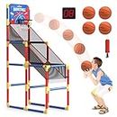 EagleStone Basketball Hoop Arcade Game Indoor W/Electronic Scoreboard, Basketball Hoop Outdoor for Kids with 4 Balls, Cheer Sound. Toddler Basketball Sports Toys, Basketball Gift for Boys & Girls