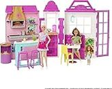 Barbie Set da Gioco The Restaurant con Oltre 30 Accessori da Cucina e 6 Aree Giochi, tra Cui Bambola, Multicolore, Giocattolo per Bambini dai 3 Anni in su, HGP59, Confezione sostenibile