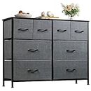WLIVE Dresser for Bedroom with 8 Drawers, Wide Fabric Dresser for Storage and Organization, Bedroom Dresser, Chest of Drawers for Living Room, Closet, Hallway, Dark Grey