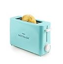 Nostalgia MyMini Single Slice Toaster, Extra Wide Slot, Compact Design, Cancel, Defrost, and Bagel Button, Removable Crumb Tray, Aqua
