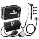 Primacare | DS-9199 Nurse Essentials Starter Kit with Handheld Travel Case | 3 Part Kit Includes Adult Aneroid Sphygmomanometer Blood Pressure Monitor, Stethoscope, Mini Diagnostic Otoscope | Black