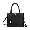 MARK & KEITH Black Leatherette (Pu) Casual Hand Bag For Women (Black)