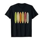 Longboard Surfboards Vintage Retro Style Surfing Unisex T-Shirt ds833 T-Shirt Black