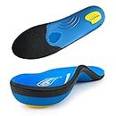 ORHILYA Plantar Fasciitis Pain Relief Men Arch Support Orthotics Shoes Insole Work Boot Inserts Absorb Shock Flat Feet Women Heel Spur Pad Orthopedic Sole for Pronation Athletic Cushion, Blue, MEN (10-10 1/2)|WOMEN (12-12 1/2)--290MM