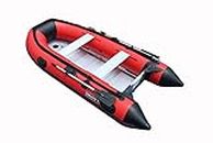 10.8 ft Inflatable Boat Raft Fishing Dinghy Pontoon Boat with Aluminum Floor (Red)