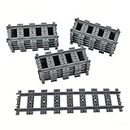 18X Straight Trains Rail Non-Powered Rail Compatible for Major Brands Train Tracks Track Railroad Construction Toy