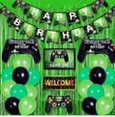 Suministros de fiesta para videojuegos Garma, decoraciones de cumpleaños para niños incluido el verde 