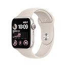 Apple Watch SE (2nd Gen) [GPS 44 mm] Smart Watch w/Starlight Aluminium Case & Starllight Sport Band. Fitness & Sleep Tracker, Crash Detection, Heart Rate Monitor, Retina Display, Water Resistant