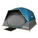 LOYEAHCAMP 4 Person Blackout Camping Tent, Easy Setup Waterproof Family Dome Tent for Camping with Rainfly, Portable Double Layer Family Tent with Large Mesh Windows