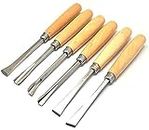 A&S @ Heavy Duty 6pcs New Wood Carving Chisel Woodworking Hand Tool Mayitr for Hobby DIY Gouges