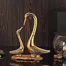 BLLUEX - Metal Gold Aluminium Kissing Duck Figurine Standard Golden 1 Piece
