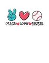 Peace Love Baseball Funny Baseball: Cuaderno punteado, Carta (21,59 x 27,94 cm), 120 páginas, papel crema, cubierta mate